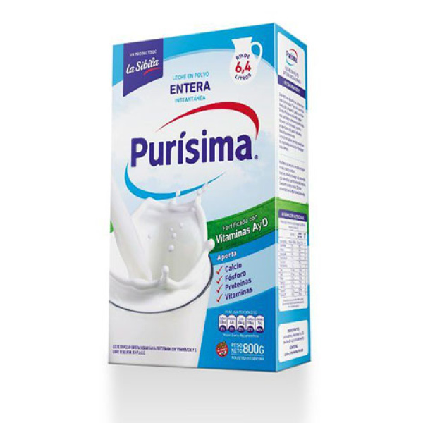 Purisima leche entera x800g