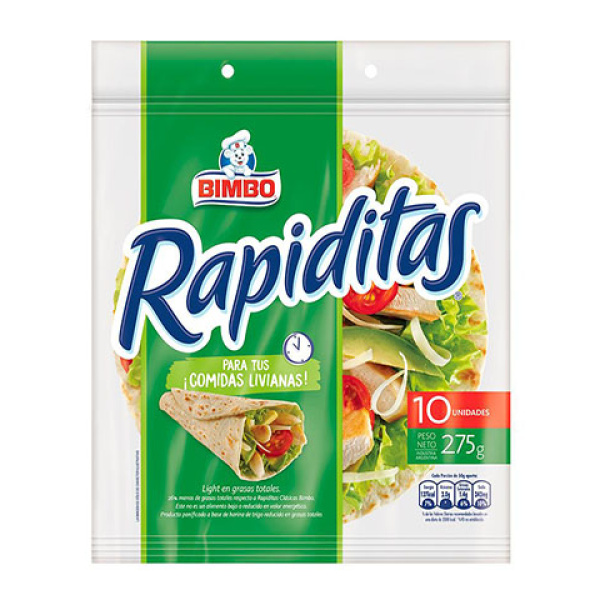 Bimbo rapiditas light x275g 10u