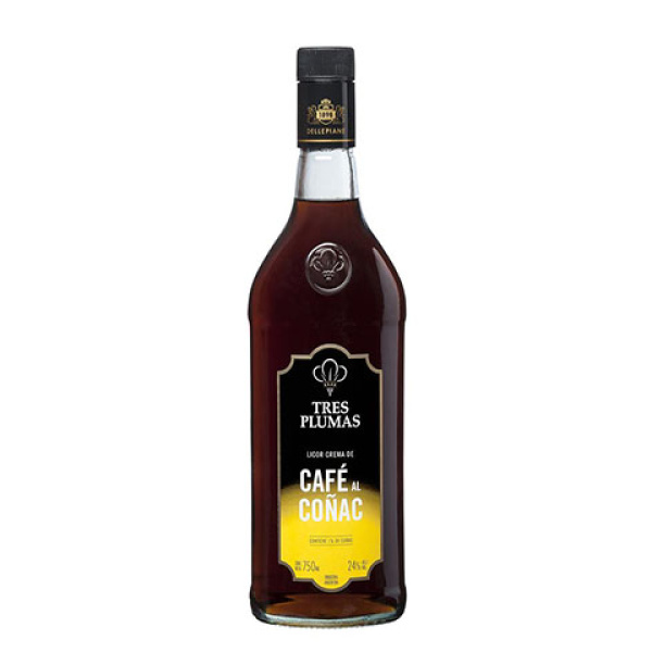 Tres plumas licor x750 cafe al coñac