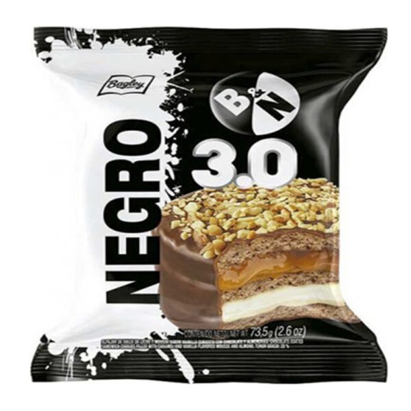 Bagley alfajor triple b&n x 73.5g negro