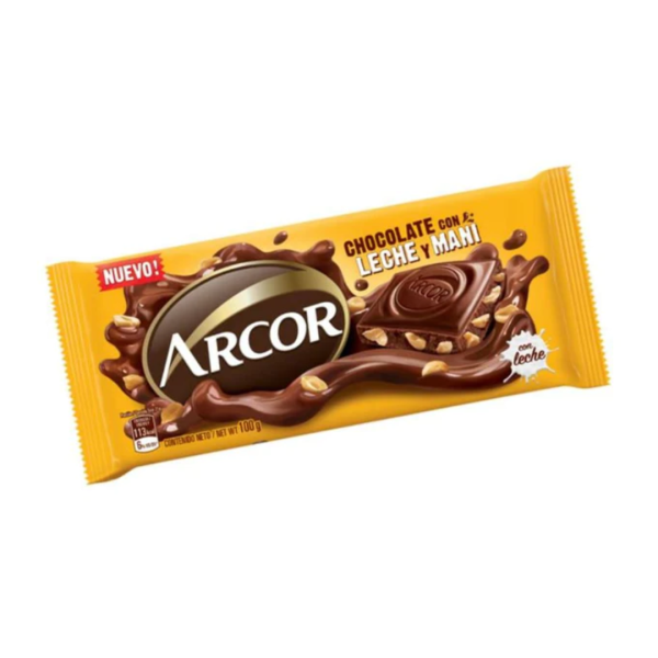 Arcor chocolate 80g choc leche y mani