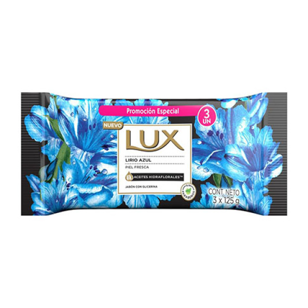 Lux jabon tocador 3x125 lirio azul
