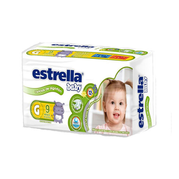 Estrella pañales baby grande x9 u