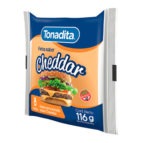Tonadita cheddar fetas x8u 120g