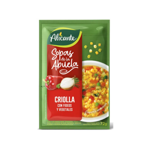 Alicante sopas x72g criolla-vegetales