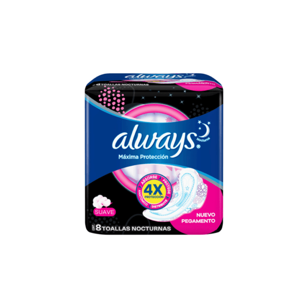 Always maxi prot. noche suave x8u c/a