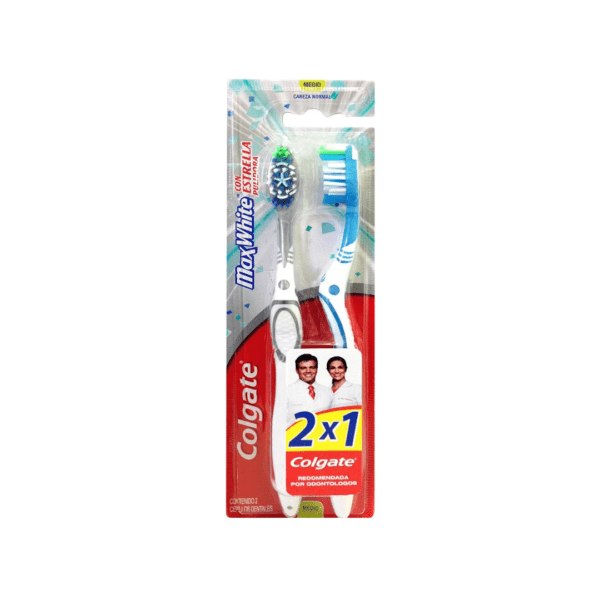 Colgate cepillo max white med 2x1