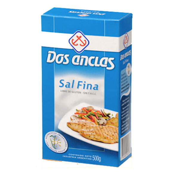 Dos anclas sal fina x500g estuche