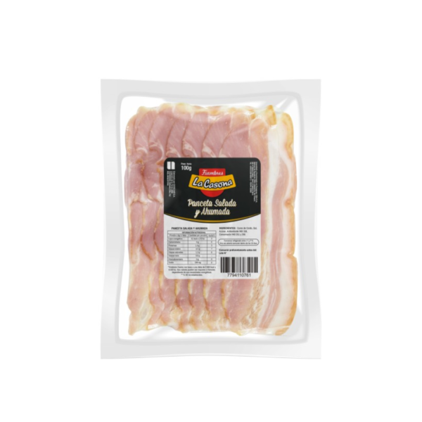 La casona panceta plancha salada x 100 gramos