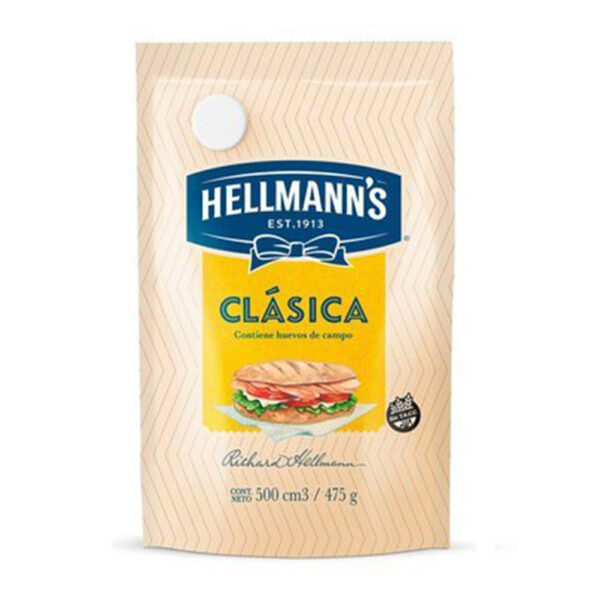 Hellmanns mayonesa 475g doy pack c/pico