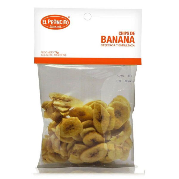 El peoncito chips de banana x75g