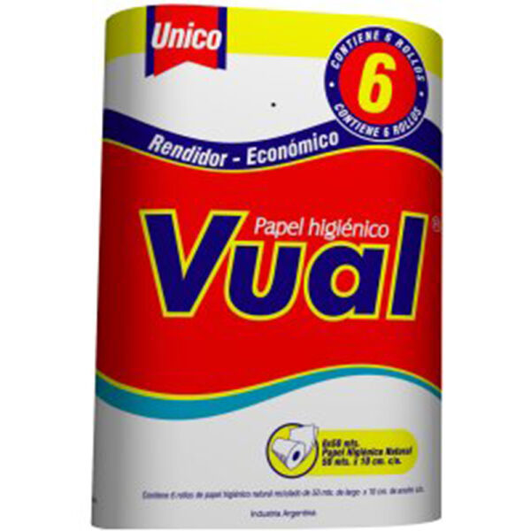 Vual papel higienico doble hoja 6x20m