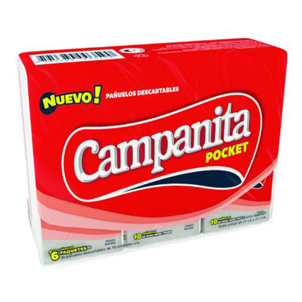 Campanita pañuelos pocket x6u