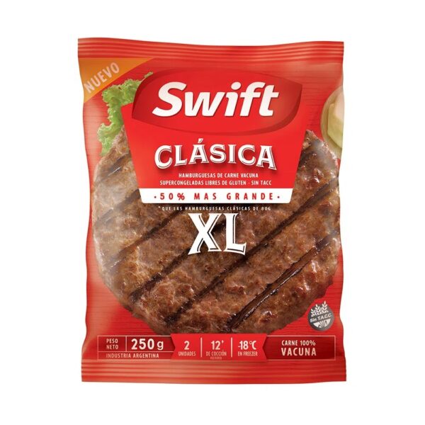 Swift hamburguesa clasica xl x 250g
