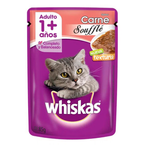 Whiskas pouch adultos carne souffle x85g