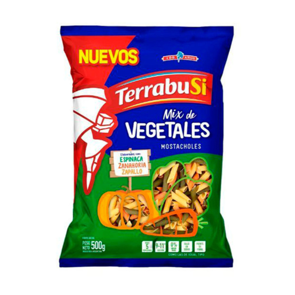 Terrabusi fideos x500g mix veg mostachol
