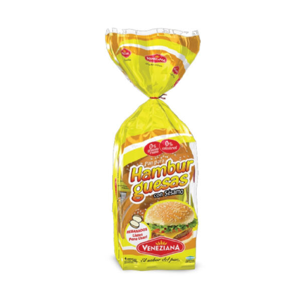 Veneziana pan hamburguesa x4 c/sesamo