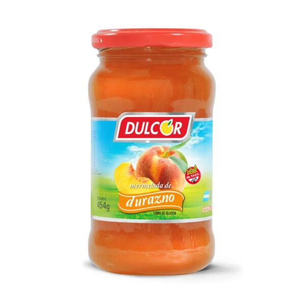 Dulcor mermelada frasco x454g durazno