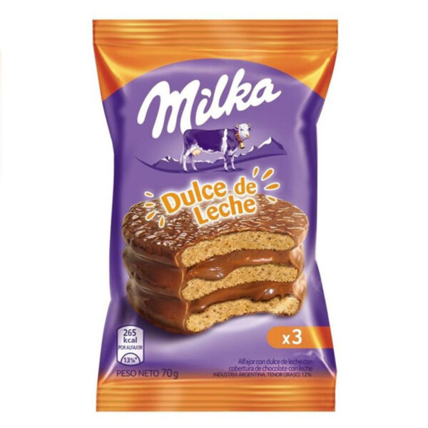Milka alfajor trip x 70g dulce de leche
