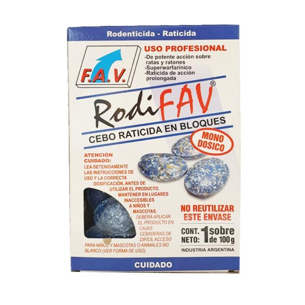 Fav cebo raticida en bloques x100g