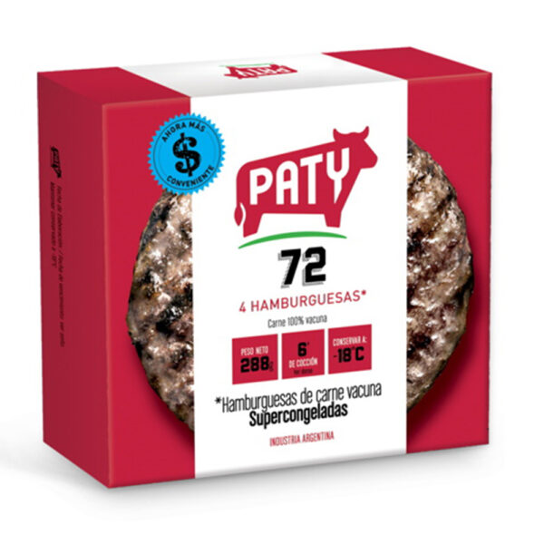 Paty hamburguesa 72 x4 288g