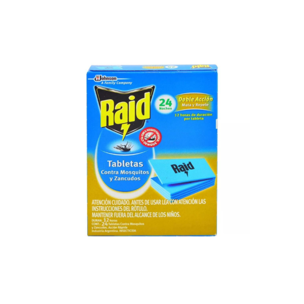 Raid 24 tabletas larga duracion tubo