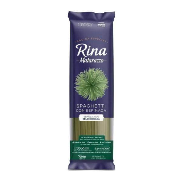Rina matarazzo fideos spaguetti x500g espinaca