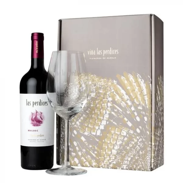 Las perdices malbec 750ml estuche c/copa