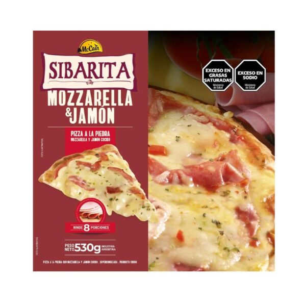 Sibarita pizza 530gr mozzarella y jamon coc.