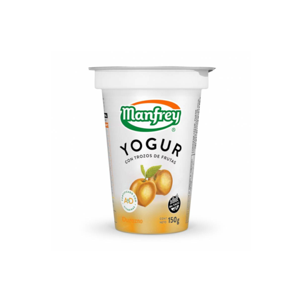 Manfrey yogur x150g c/trozos durazno