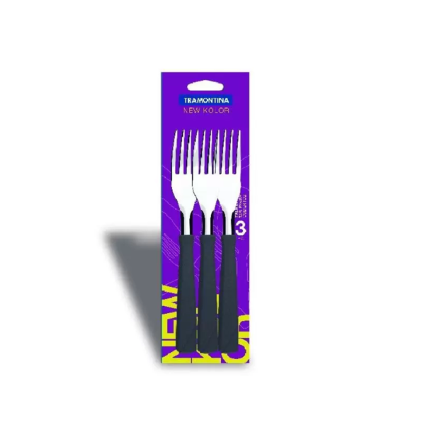 Tramontina new color tenedor set x3 negro