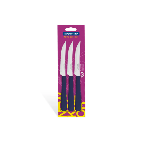 Tramontina new color cuchillos set x3 azul