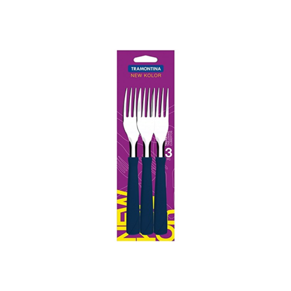 Tramontina new color tenedor set x3 azul