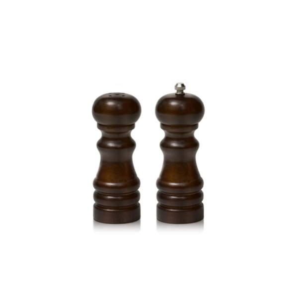 Salero & pimentero mad. oscura 5"