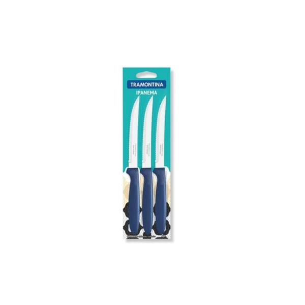 Tramontina ipanema jgo cuchillos x3 azul 5"