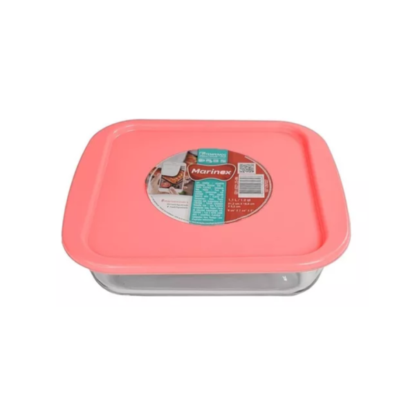 Marinex facilita fuente cuad 1.10lt c/tapa