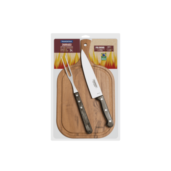 Tramontina polywood kit p/asado 3 piezas