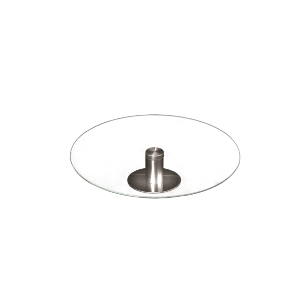 Posa torta vidrio c/base acero 35cm