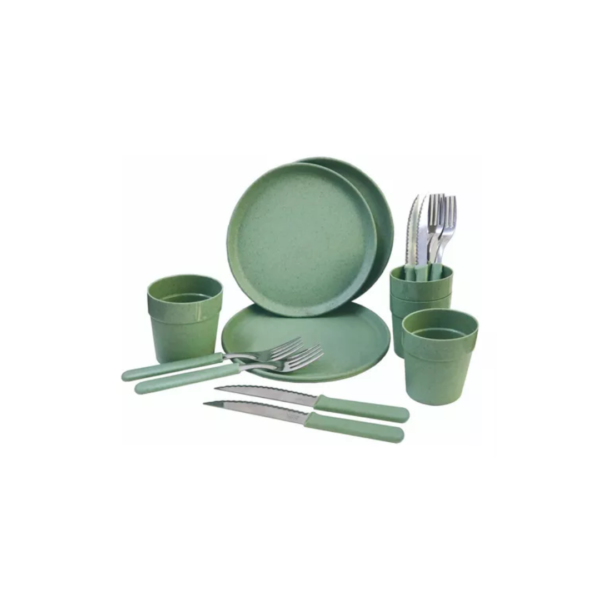 Carol set x4 platos 25cm+cubiertos+vasos